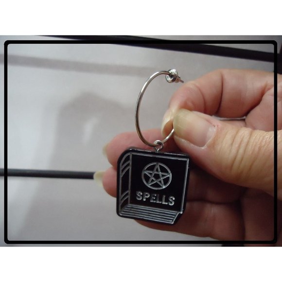 6/$20 Gothic Black&White Dark Moon Interchangeable Charm Earrings-6 Pairs in Set - Picture 6 of 8